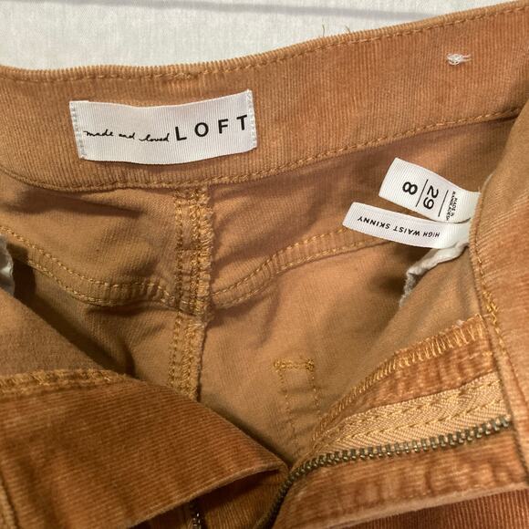 Loft's Made and Loved Women's Size 8 Camel HIgh Rised Skinny Corduroy Pants - Picture 5 of 7